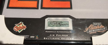 JIM PALMER 2002 Absolute Memorabilia Signing Bonus AUTO JERSEY NUMBER FLAG PATCH