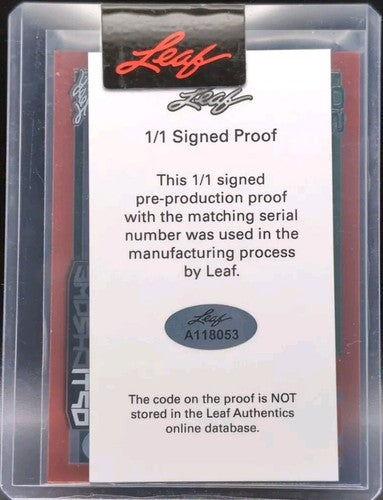 KENNEDY CHANDLER 2022-23 Leaf Optichrome So Money! RC PROOF AUTO #1/1 Grizzlies