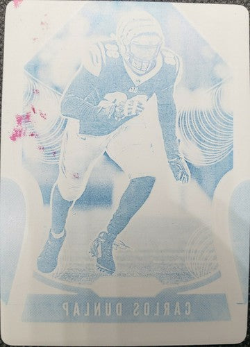 CARLOS DUNLAP 2019 Panini Prizm PRINTING PLATE #1/1 Bengals 2020 Patches One of