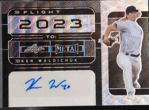 KEN WALDICHUK 2022 Leaf Metal Flight 2023 To RC AUTO PROOF 1/1 Athletics Yankees