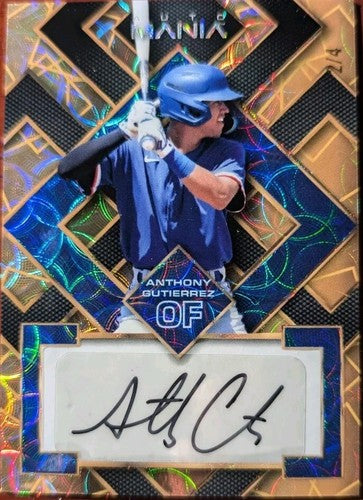 ANTHONY GUTIERREZ 2023 Wild Card Mania Square RC AUTO GOLD SCOPE #2/4 Rangers of