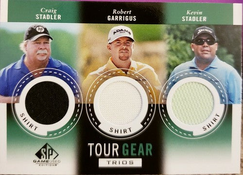 Robert GARRIGUS Craig Kevin STADLER 2014 SP Game Used PGA Tour Triple Golf Shirt