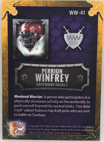 PERRION WINFREY 2022 Wild Card Matte Weekend Warriors RC GOLD CHASE SP /4 Browns