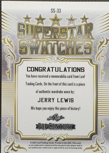 JERRY LEWIS 2021 Leaf Metal Pop Century JUMBO RELIC PATCH Red /5 Nutty Professor