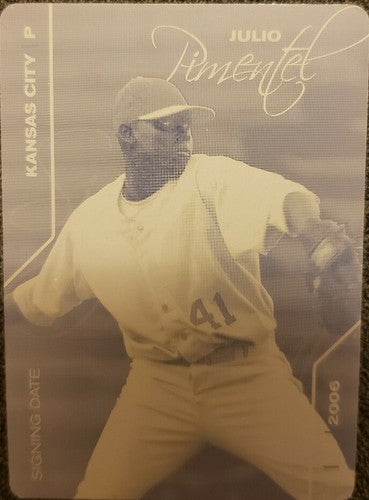JULIO PIMENTEL 2008 Just Minors Rookie PRINTING Press PLATE SP #1/1 of 1 Royals