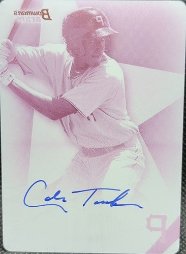 COLE TUCKER 2015 Topps Bowman's Best RC AUTO PRINTING PLATE #1/1 Pirates One of