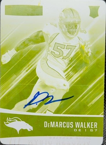 DeMARCUS WALKER 2017 Panini Rookies Stars RC AUTO PRINTING PLATE SP #1/1 Broncos