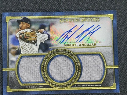 MIGUEL ANDUJAR 2019 Topps Museum DUAL AUTO TRIPLE Jersey GOLD SP #5/5 NY Yankees
