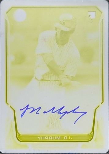 J. R. MURPHY 2014 Topps Bowman RC AUTO PRINTING PLATE SP #1/1 Yankees One of JR