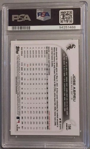 JOSE ABREU 2024 Topps Archives 2022 AUTO SP 1/1 White Sox Astros PSA Graded 9/10