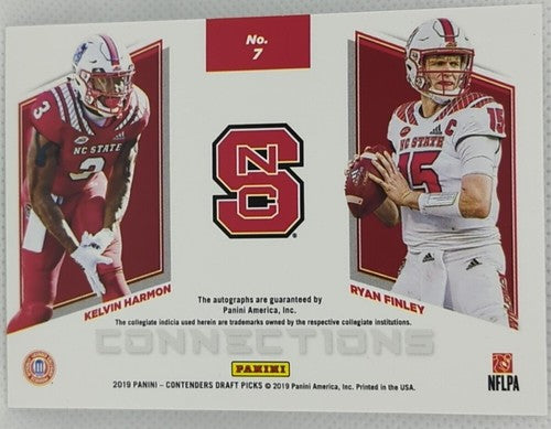 Ryan FINLEY Kelvin HARMON 2019 Panini Contenders DUAL RC AUTO FAME #2/5 Bengals