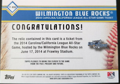 2015 Topps Pro Debut Wilmington BLUE ROCKS All-Star Ticket Stub GOLD 1/50 Royals
