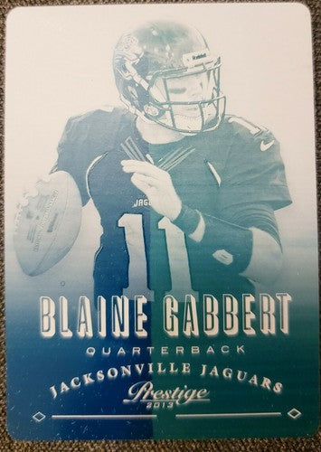 BLAINE GABBERT 2013 Panini Prestige PRINTING PLATE #1/1 Jaguars 49ers Buccaneers
