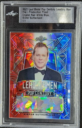 KIEFER SUTHERLAND 2021 Leaf Pop Century PRE-PRODUCTION PROOF Red White Blue #1/1
