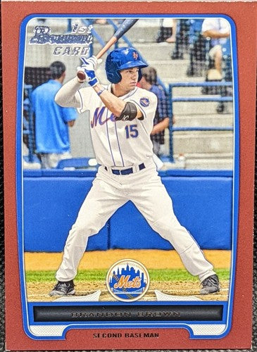 BRANDON BROWN 2012 Topps Bowman Draft Picks Prospects 1st RC RED 1/1 Mets One of