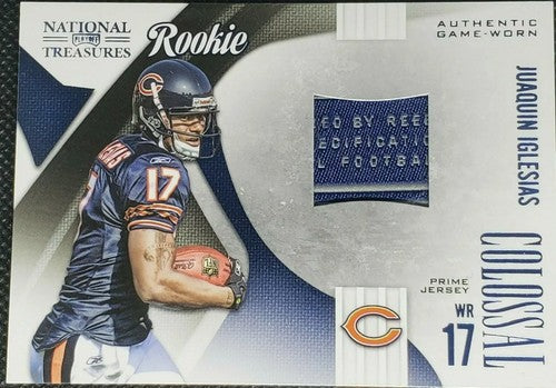 JUAQUIN IGLESIAS 2009 National Treasures RC JERSEY LAUNDRY TAG PATCH #/50 Bears