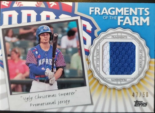 2016 Topps Pro Debut Round Rock Express Ugly Christmas Sweater Jersey PATCH #/50