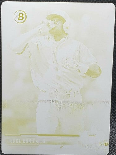 JORGE BONIFACIO 2017 Topps Bowman RC PRINTING PLATE #1/1 Royals Phillies One of