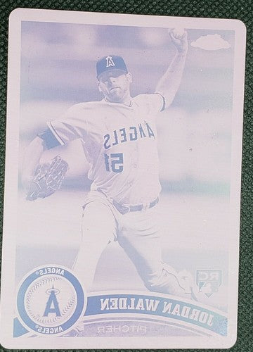 JORDAN WALDEN 2011 Topps Chrome Rookie Card PRINTING PLATE #1/1 Braves Angels RC