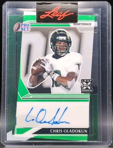 CHRIS OLADOKUN 2022 Leaf Pro Set Portrait AUTO PROOF Clear Green SP #1/1 Chiefs