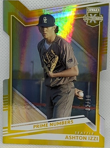 ASHTON IZZI 2022 Panini Elite Extra Prime Numbers Die Cut GOLD RC #2/10 Mariners