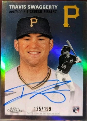 TRAVIS SWAGGERTY 2023 Topps Chrome Platinum Ann. RC AUTO REFRACTOR #/199 Pirates