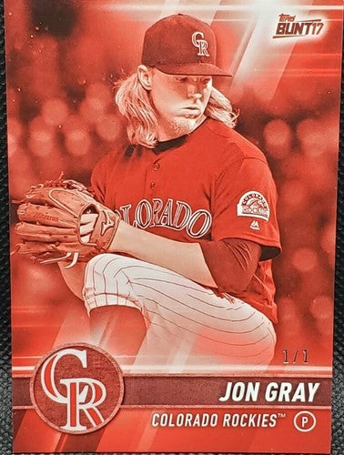JON GRAY 2017 Topps Bunt Physical RED PARALLEL SP #1/1 Rockies Jonathan One of