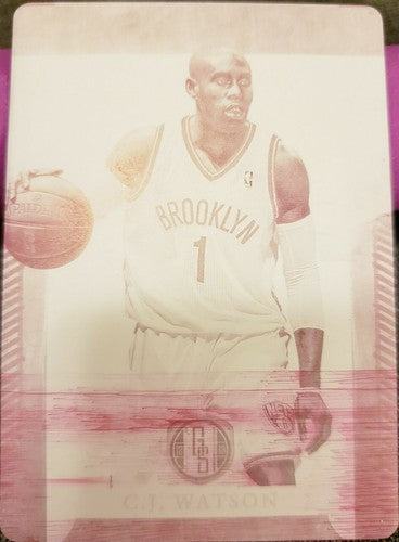 C.J. WATSON 2012-13 Gold Standard PRINTING PLATE #1/1 of 1 National Treasures CJ