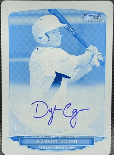 DYLAN COZENS 2013 Topps Bowman Chrome RC AUTO PRINTING PLATE SP #1/1 Phillies of