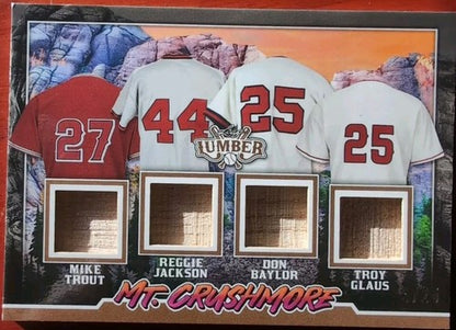 Mike TROUT Reggie JACKSON Troy GLAUS Don BAYLOR 2024 Leaf Lumber QUAD BAT PATCH