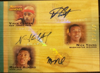 Vince CARTER Nick YOUNG ALMOND 2007-08 Topps Trademark Moves TRIPLE AUTO /39 Net