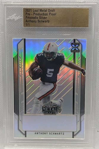 ANTHONY SCHWARTZ 2021 Leaf Metal Pre-Production PROOF RC SP 1/1 Browns Auburn of