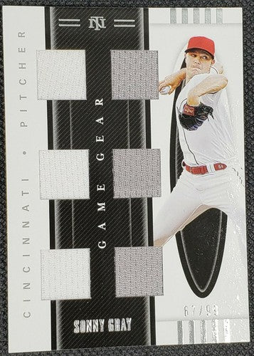 SONNY GRAY 2021 Panini National Treasures Game Gear SIXES JERSEY Relic #/99 Reds