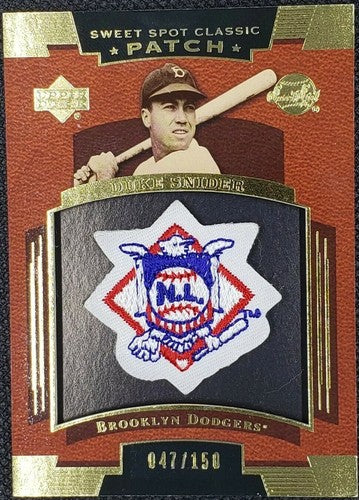 DUKE SNIDER 2004 UD Sweet Spot Classic Souvenir NL LOGO PATCH Relic /150 Dodgers