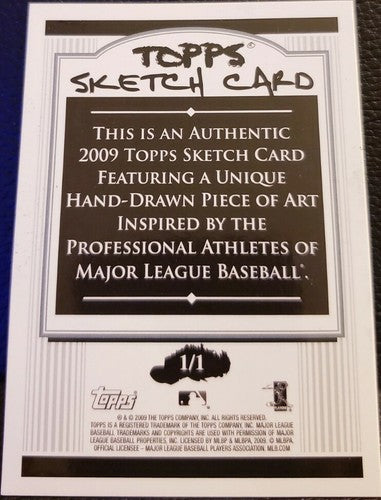 RAFAEL FURCAL 2009 Topps Sketch Art Justin Chung Auto SP #1/1 LA Dodgers Braves