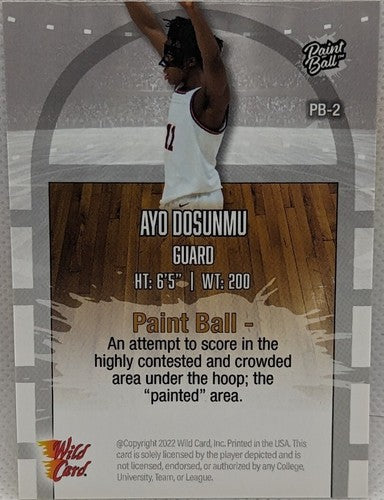 AYO DOSUNMU 2022-23 Wild Card Matte Paint Ball RC SP #/25 Chicago Bulls Illinois