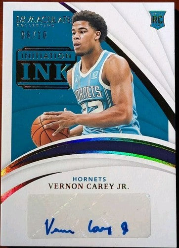 VERNON CAREY JR. 2020-21 Panini Immaculate Initiation Ink AUTO GOLD #/10 Hornets