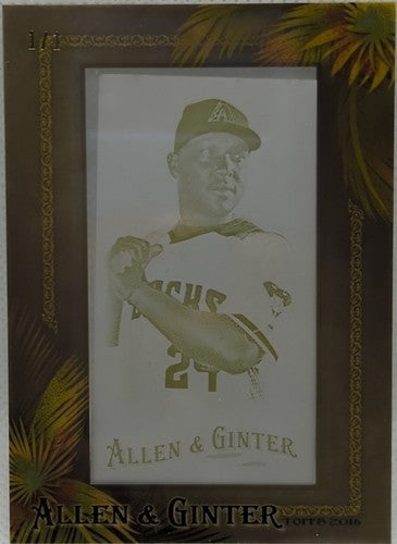 YASMANY TOMAS 2016 Topps Allen & Ginter Mini PRINTING PLATE #1/1 Diamondbacks of