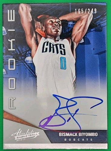 BISMACK BIYOMBO 2012-13 Panini Absolute RC AUTO SP #/249 Bobcats Hornets Thunder