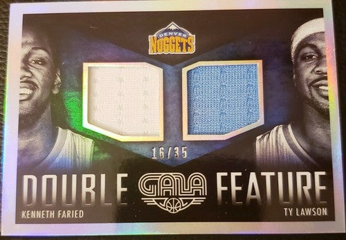 Kenneth FARIED Ty LAWSON 2014-15 Panini GALA Dual Game Used Jersey #/35 Nuggets