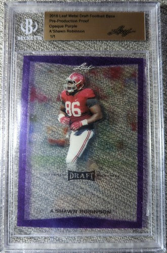 A'SHAWN ROBINSON 2016 Leaf Metal Pre-Production PROOF Purple RC #1/1 Lions Rams