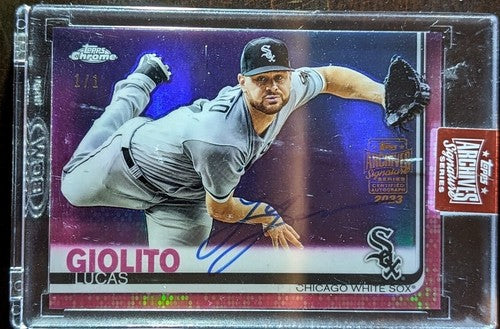 LUCAS GIOLITO 2023 Topps Archives 2019 Chrome PINK AUTO SP #1/1 Red White Sox of