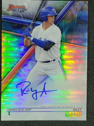 RILEY ADAMS 2018 Topps Bowman's Best Of 18 Rookie RC SP Refractor AUTO Blue Jays