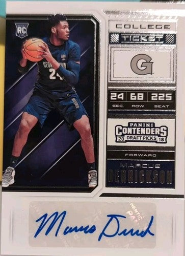 MARCUS DERRICKSON 2018-19 Panini Contenders Draft Picks AUTO Warriors Georgetown