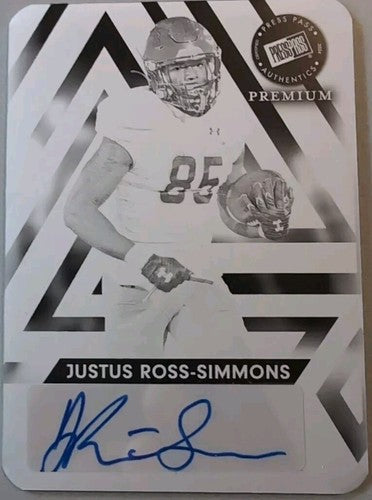 JUSTUS ROSS-SIMMONS 2024 Press Pass Premium RC AUTO PRINTING PLATE #1/1 Syracuse