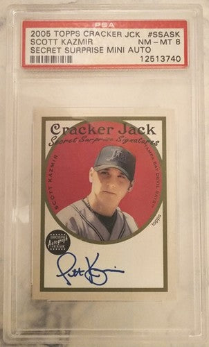 SCOTT KAZMIR 2005 Topps Cracker Jack MINI AUTO Graded PSA 8 Near Mint Devil Rays