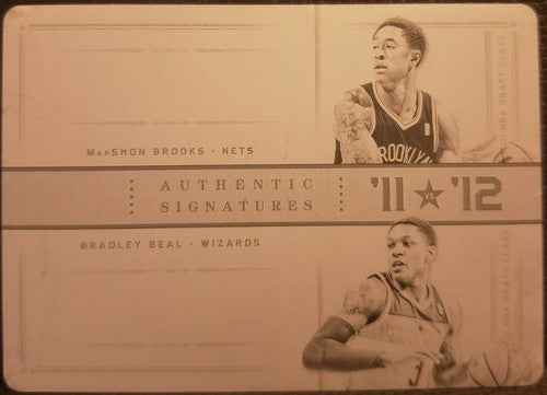 Bradley BEAL MarShon BROOKS 2012-13 National Treasures DUAL PRINTING PLATE #1/1