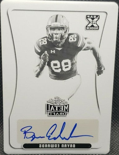 BRYAN EDWARDS 2020 Leaf Metal Draft RC AUTO PRINTING PLATE SP 1/1 Raiders One of