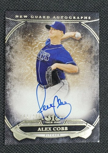 ALEX COBB 2015 Topps Tier One 1 New Guard AUTO SP #/299 TB Rays Orioles Angels