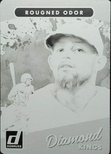 ROUGNED ODOR 2017 Panini Donruss Diamond Kings PRINTING PLATE 1/1 Rangers One of